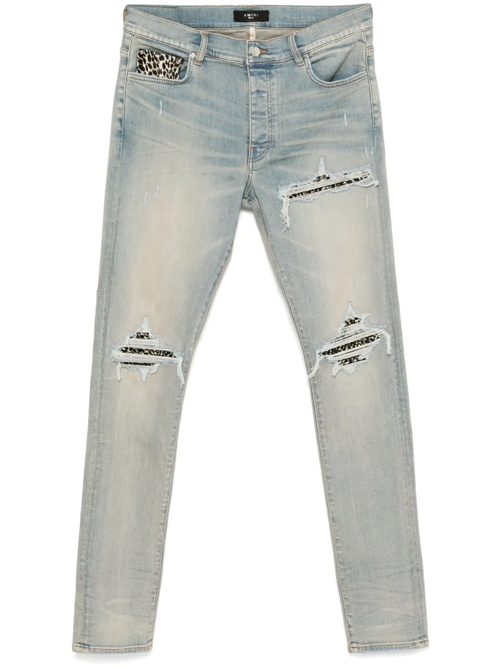 AMIRI leopard-detail jeans | Blue | Image 1