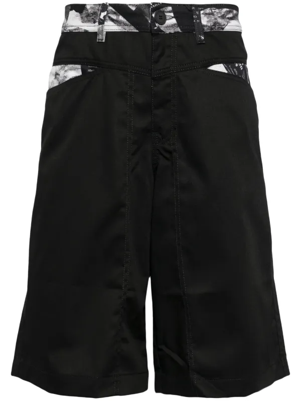 Versace Jeans Couture Magazine Cotton Shorts Black FARFETCH IN