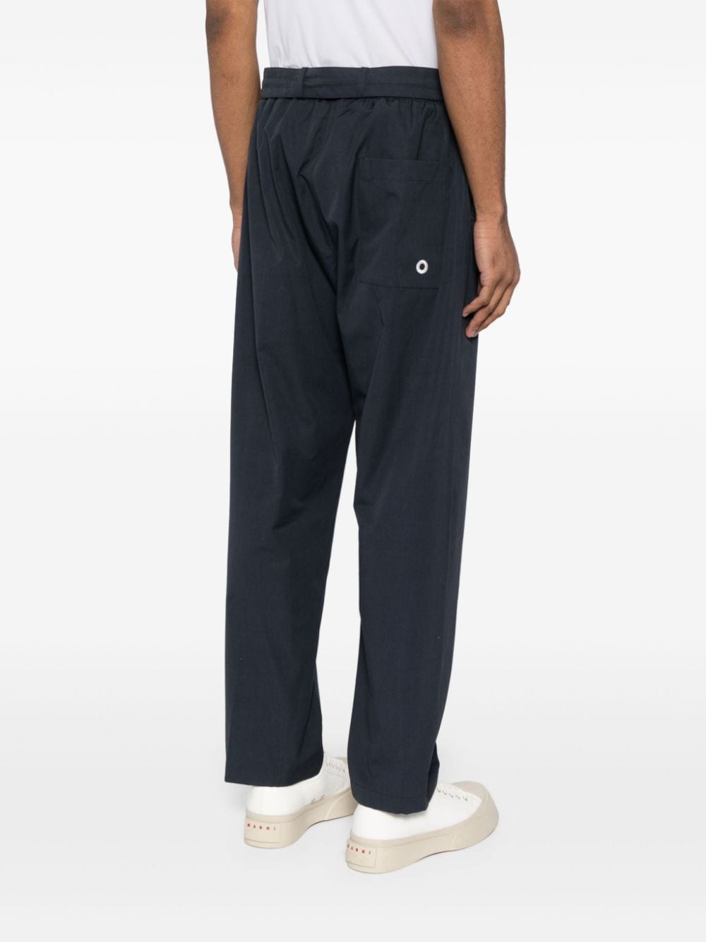 Shop Craig Green Cotton Tapered Trousers In Blue