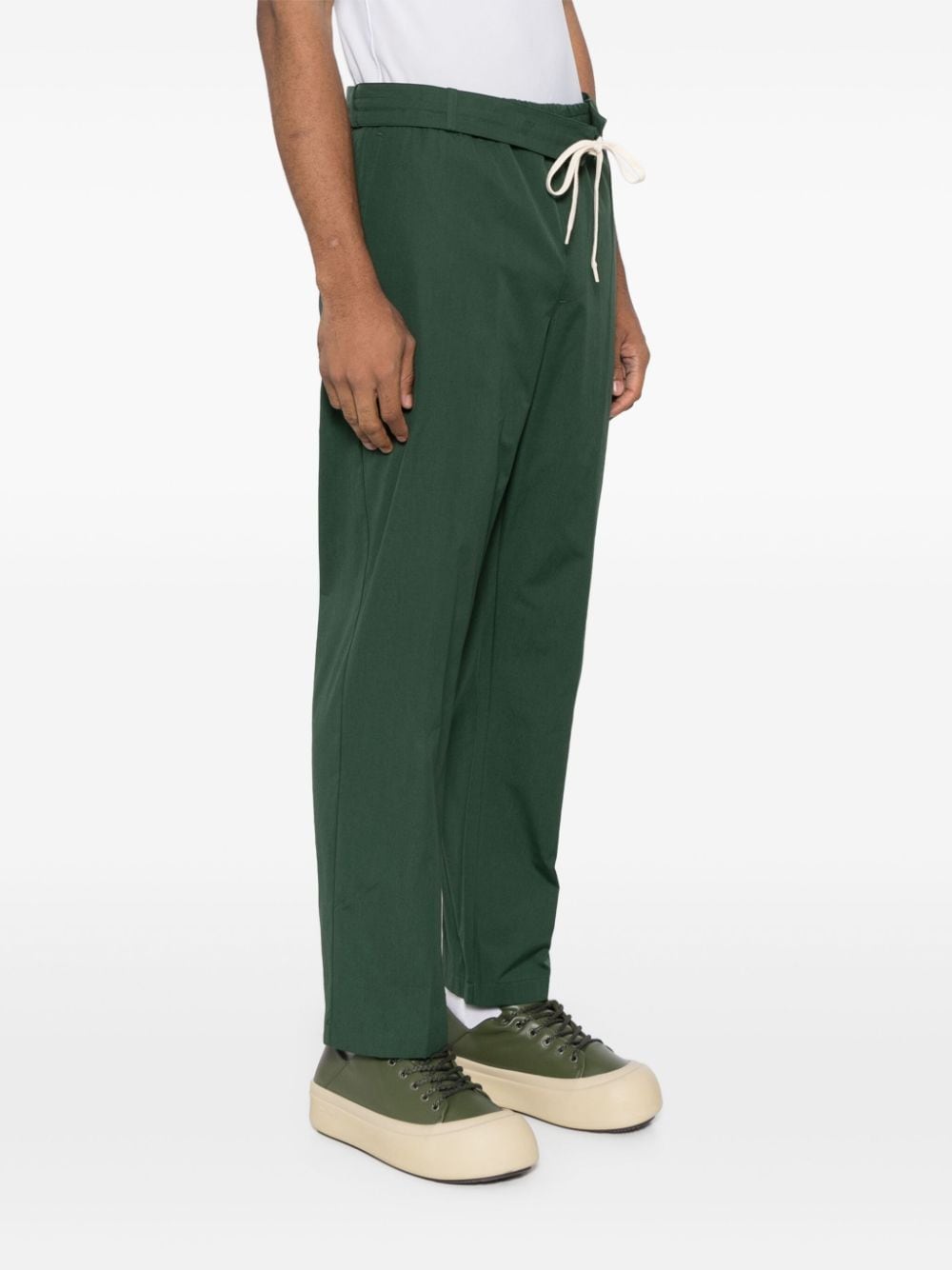 Shop Craig Green Cotton Tapered Trousers In Green