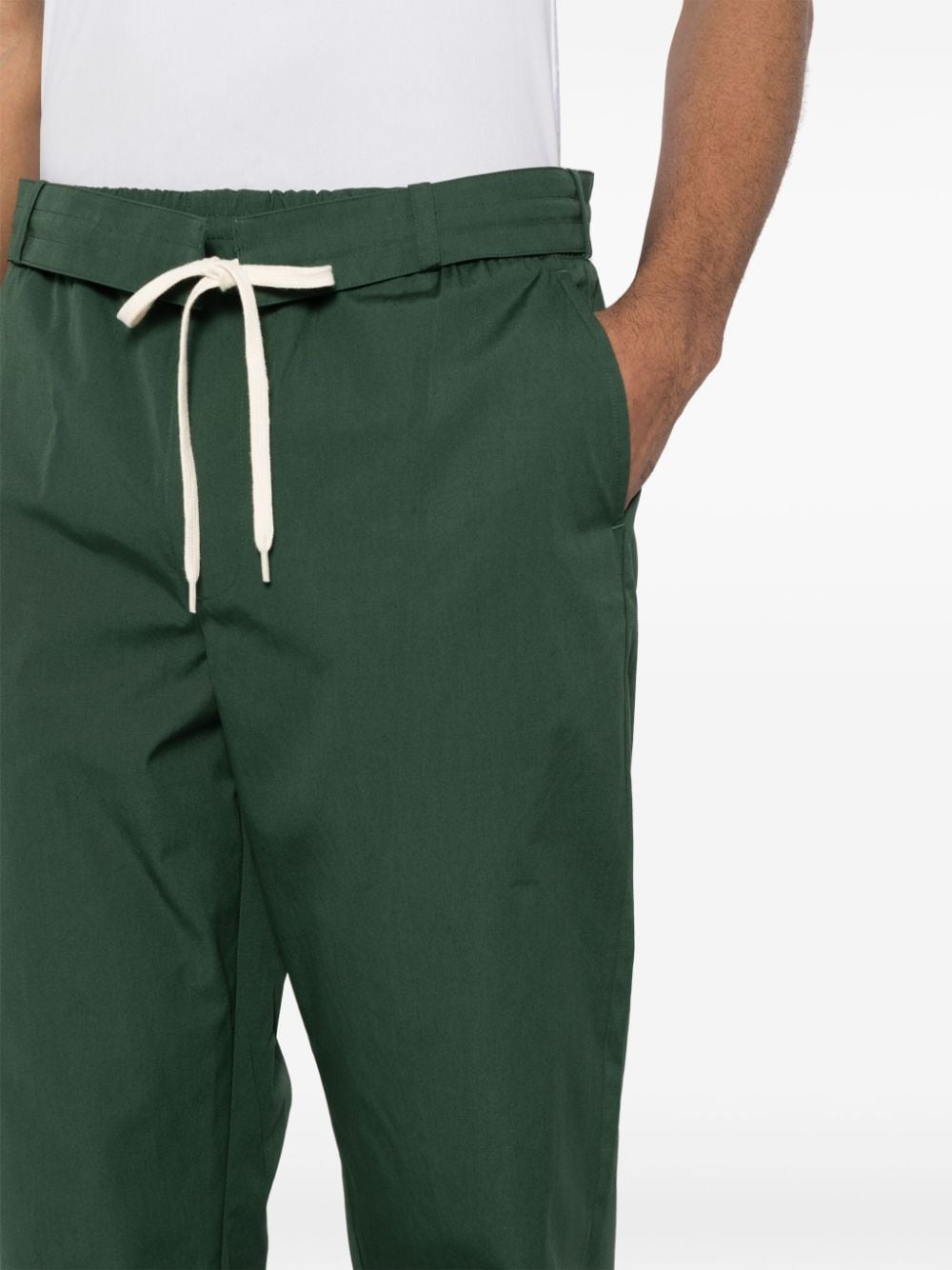 Shop Craig Green Cotton Tapered Trousers In Green