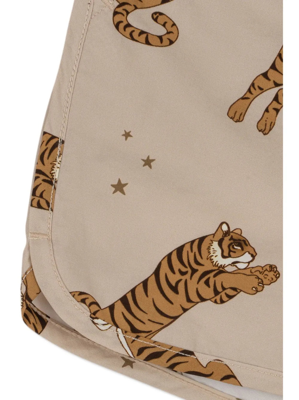 Konges Sløjd Shorts met trekkoordtaille en tijgerprint Beige