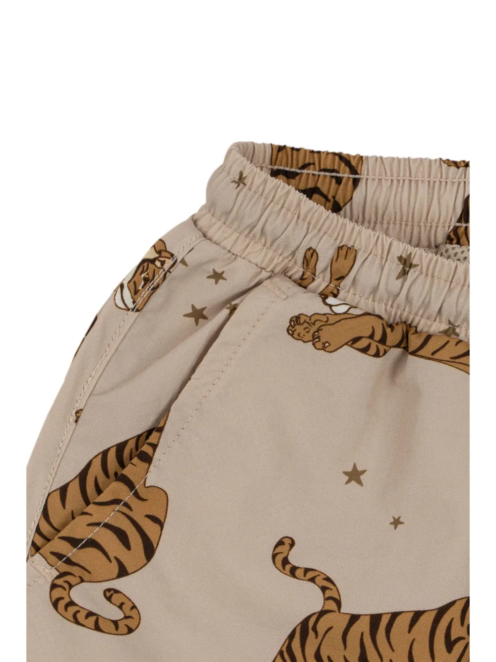 Konges Sløjd Shorts met trekkoordtaille en tijgerprint Beige