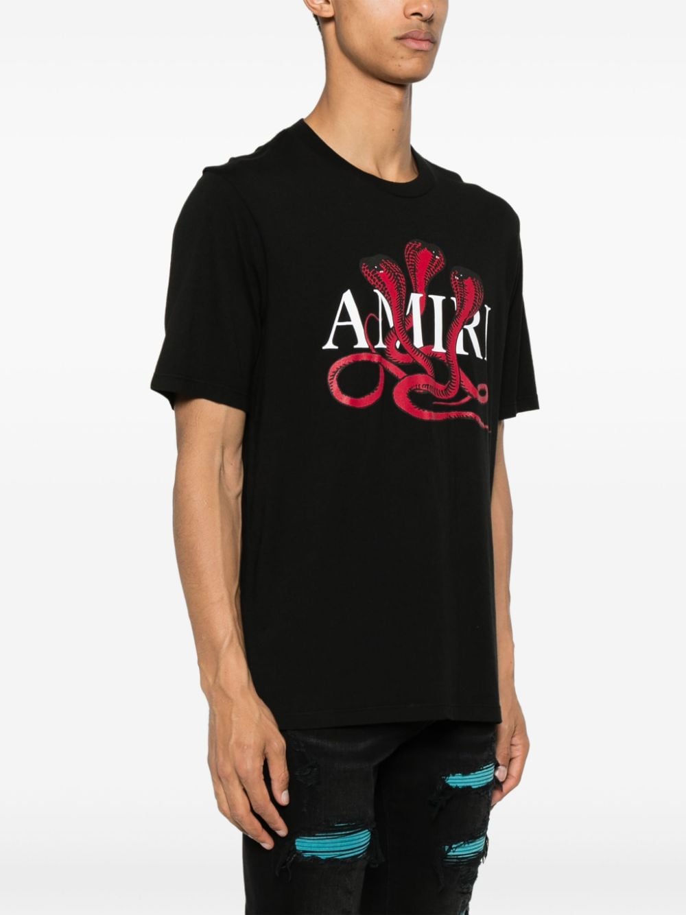 Shop Amiri Poison Cotton T-shirt In Black