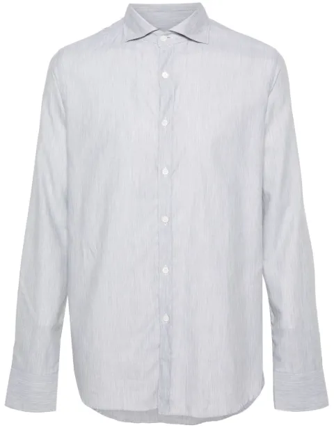 Canali cutaway-collar cotton shirt