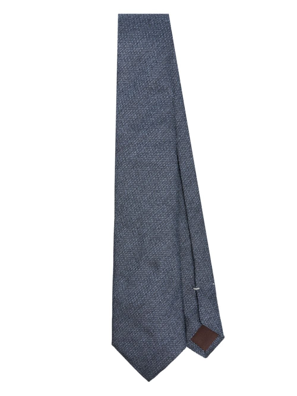 Canali Patterned-jacquard Silk Tie In Gray
