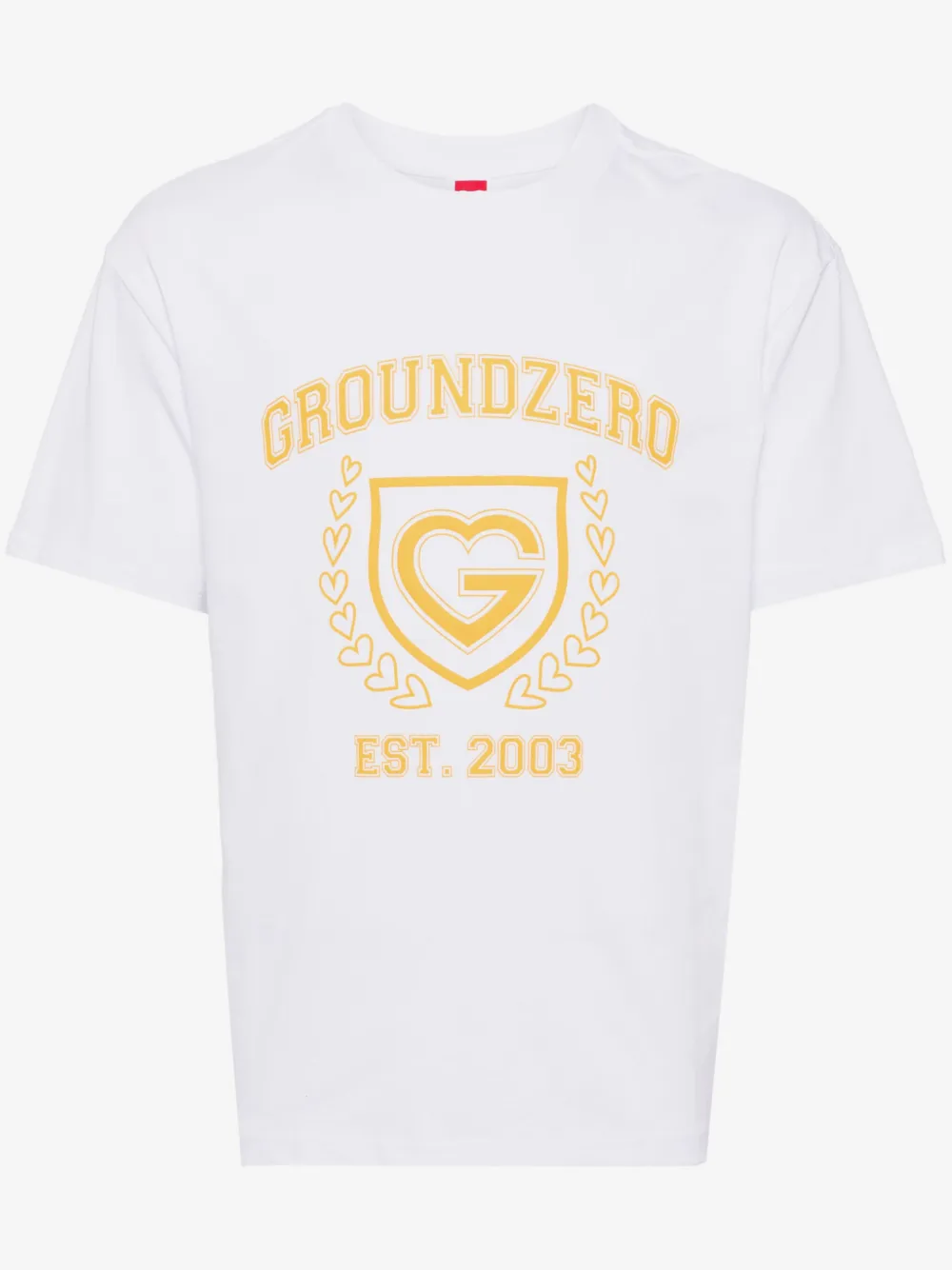 Ground Zero تيشيرت قطن بطبعة شعار الماركة | أبيض | Image 1