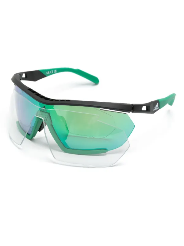 Adidas CMPT Aero Lite shield-frame Sunglasses Green FARFETCH AZ