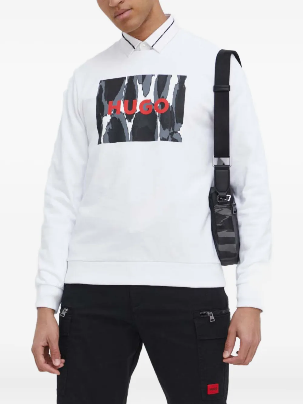 Hugo Boss Graphic-print Sweatshirt In White
