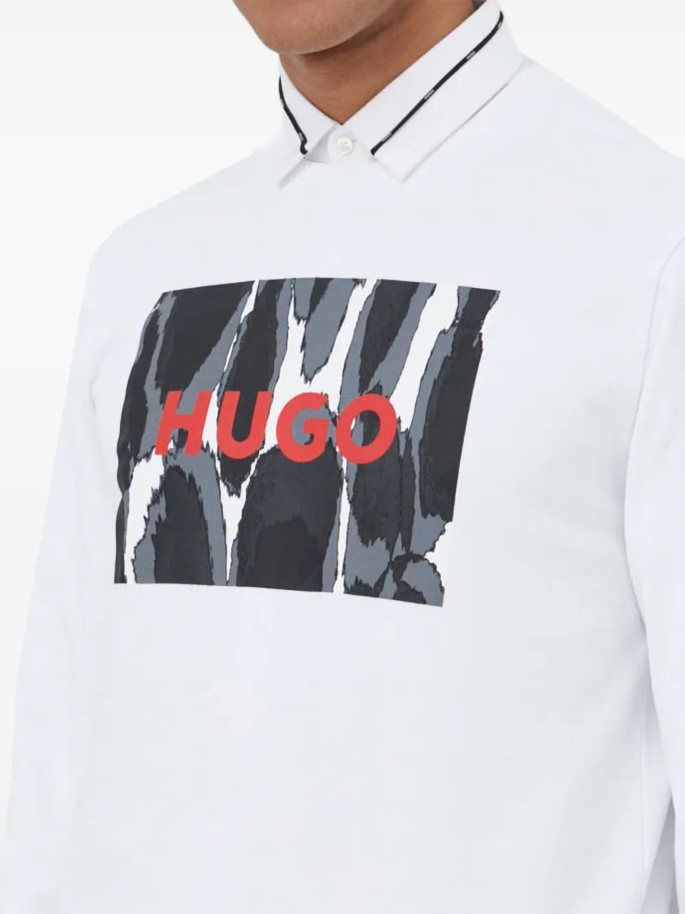 Hugo Boss Graphic-print Sweatshirt In White