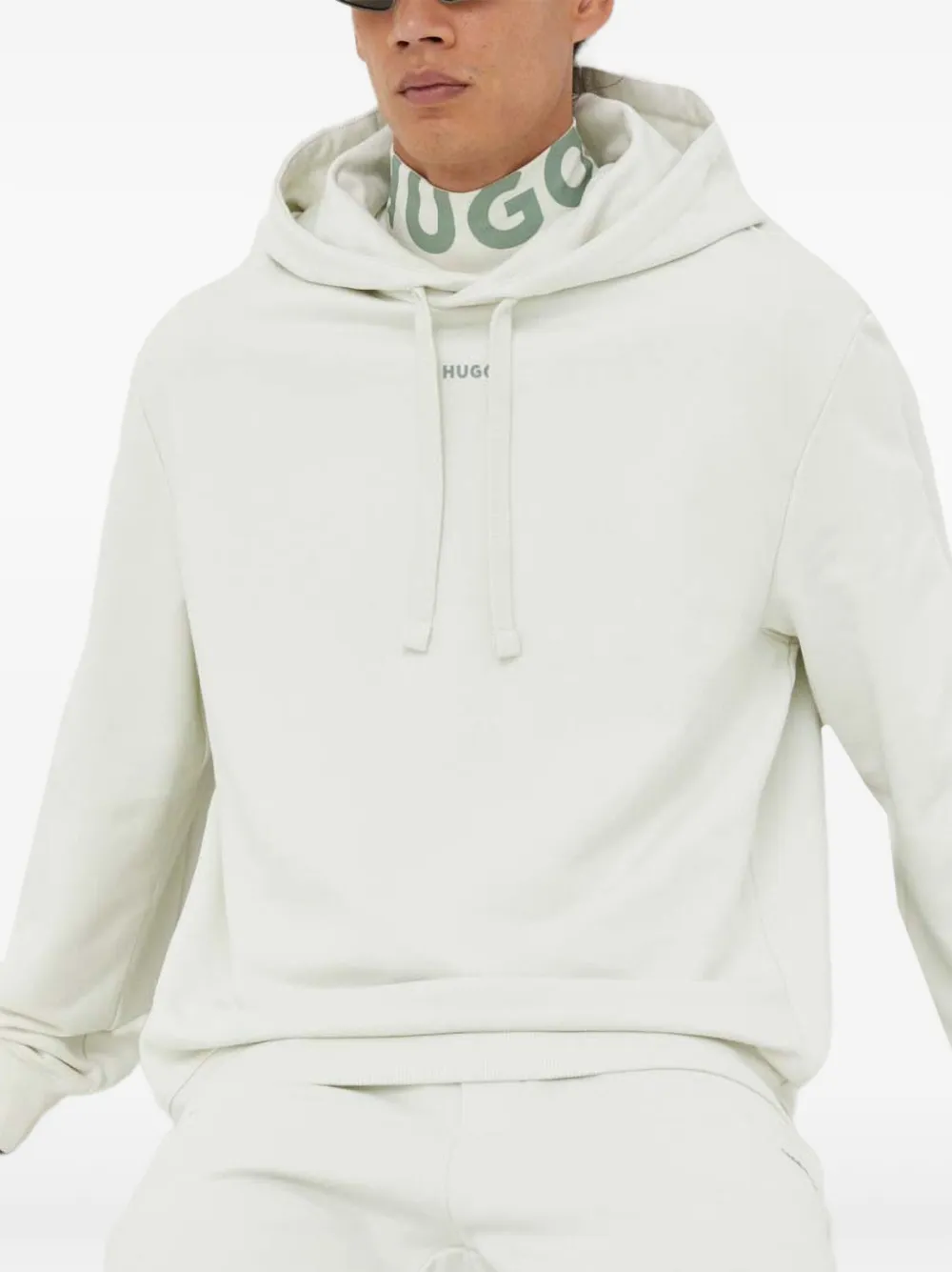 Hugo Boss Drawstring Hooded Sweatshirt In Black