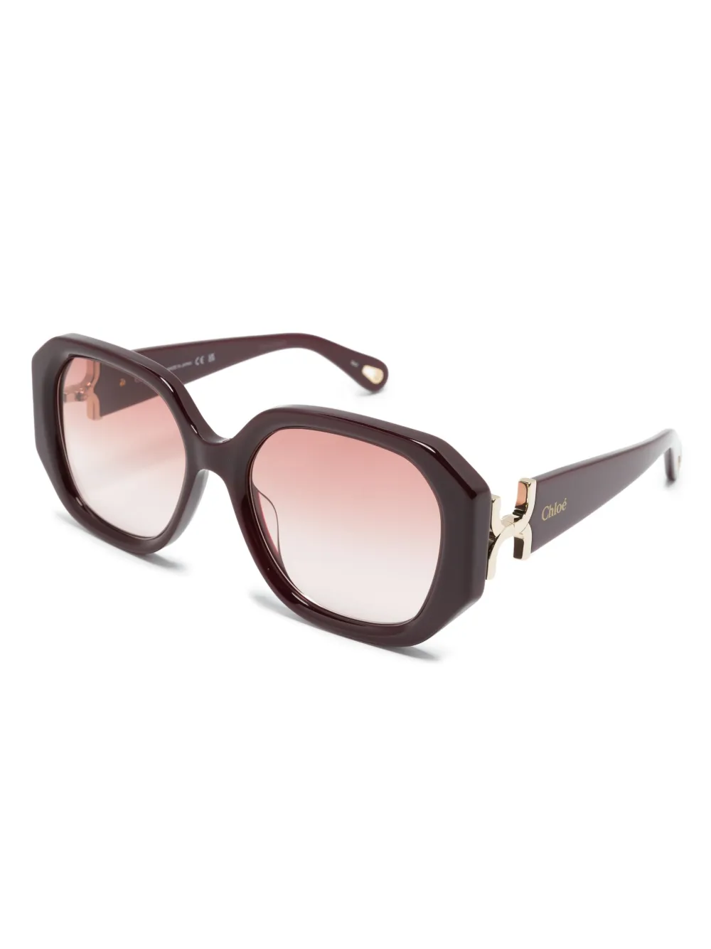 Chloé Eyewear Marcie zonnebril met vierkant montuur Rood