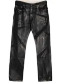 Helmut Lang foil-print low-rise straight-leg jeans - Black