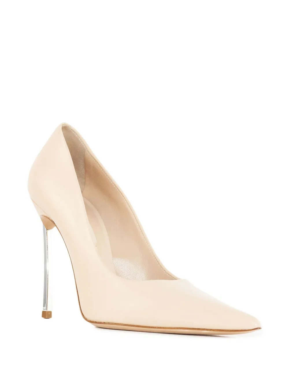 Casadei pointed-toe metallic-heel pumps Neutrals