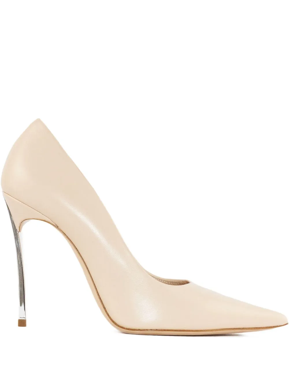 Casadei pointed-toe metallic-heel pumps Neutrals