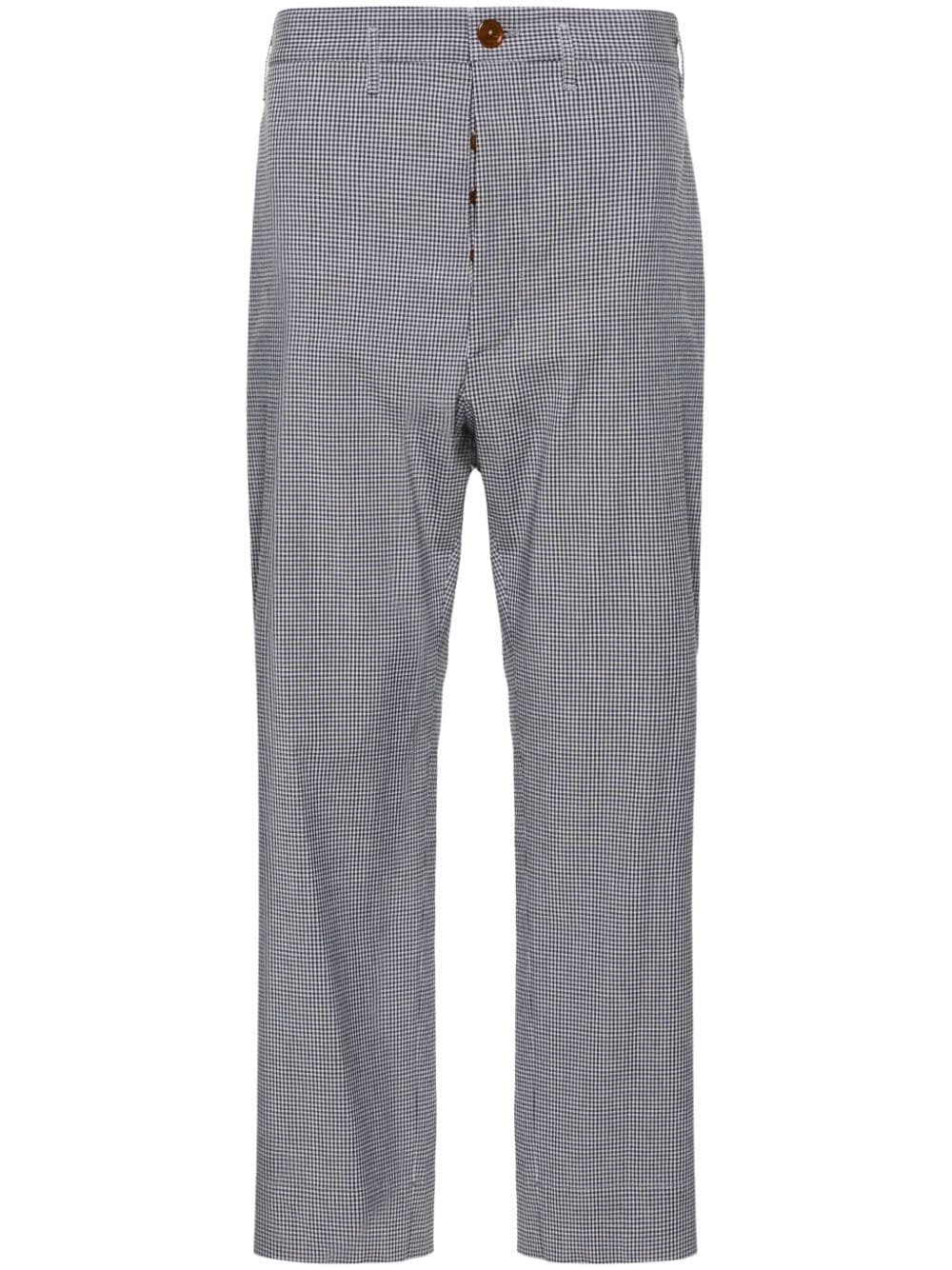 Vivienne Westwood Cruise Gingham-check Cropped Trousers In Black