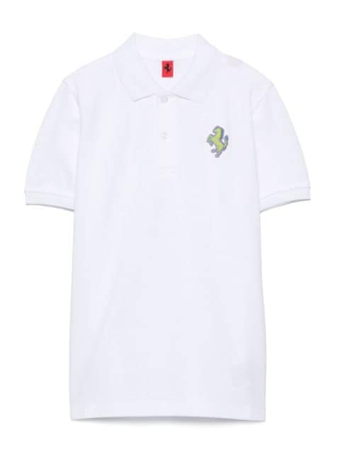 Ferrari Kids raised logo-detail cotton polo shirt
