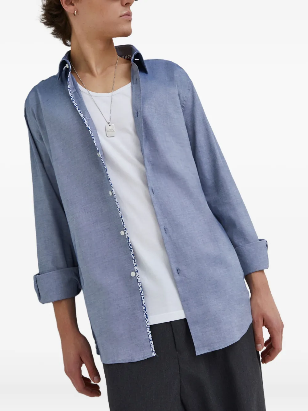 HUGO buttoned patterned shirt | Blue | Image 1
