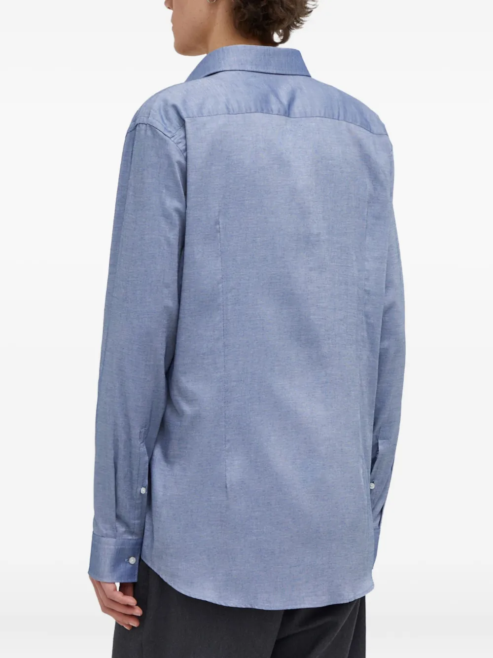 HUGO Overhemd met knopen en patroon Blauw