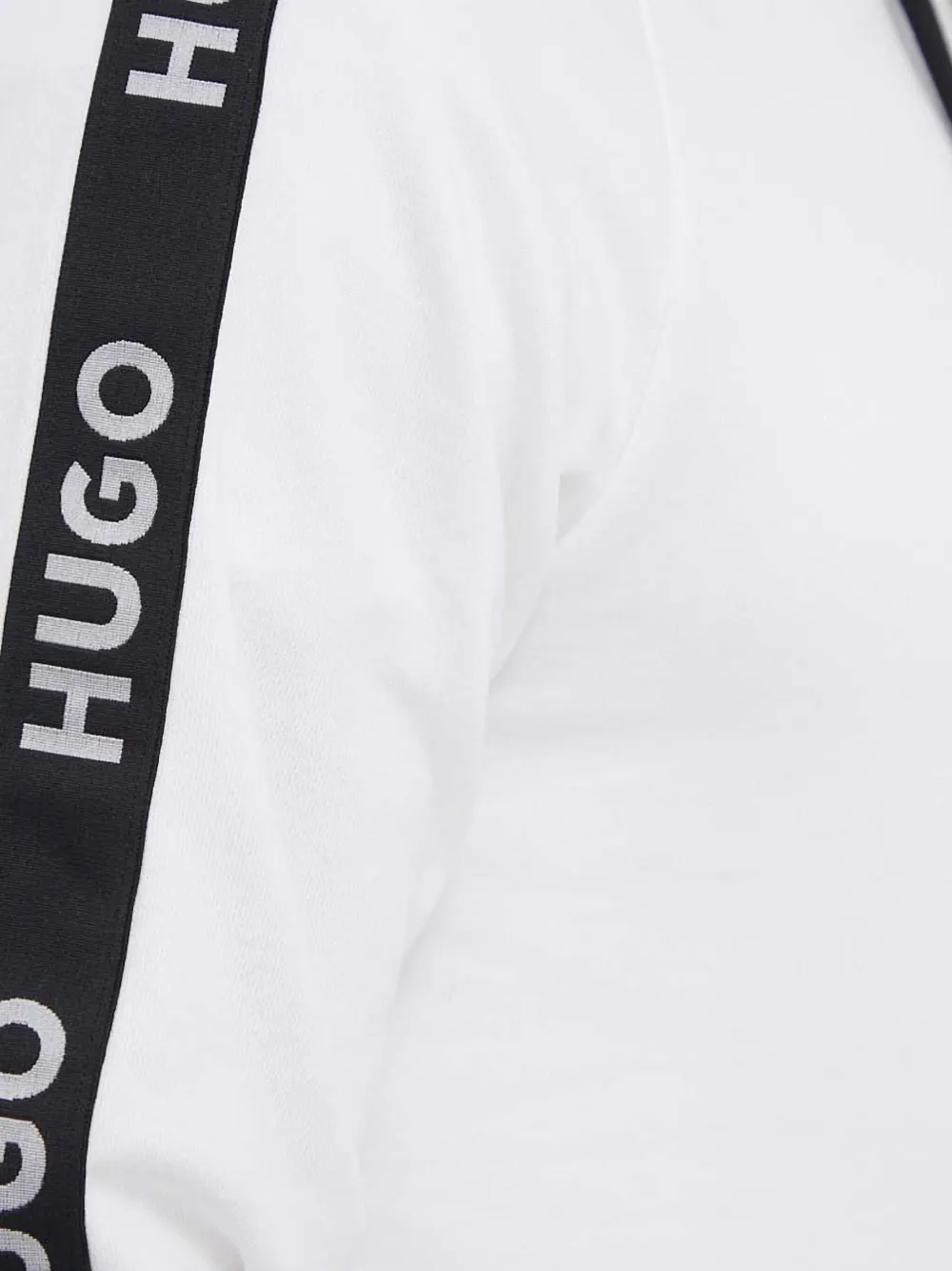 Hugo Boss Logo-tape Hooded Sweatshirt In White