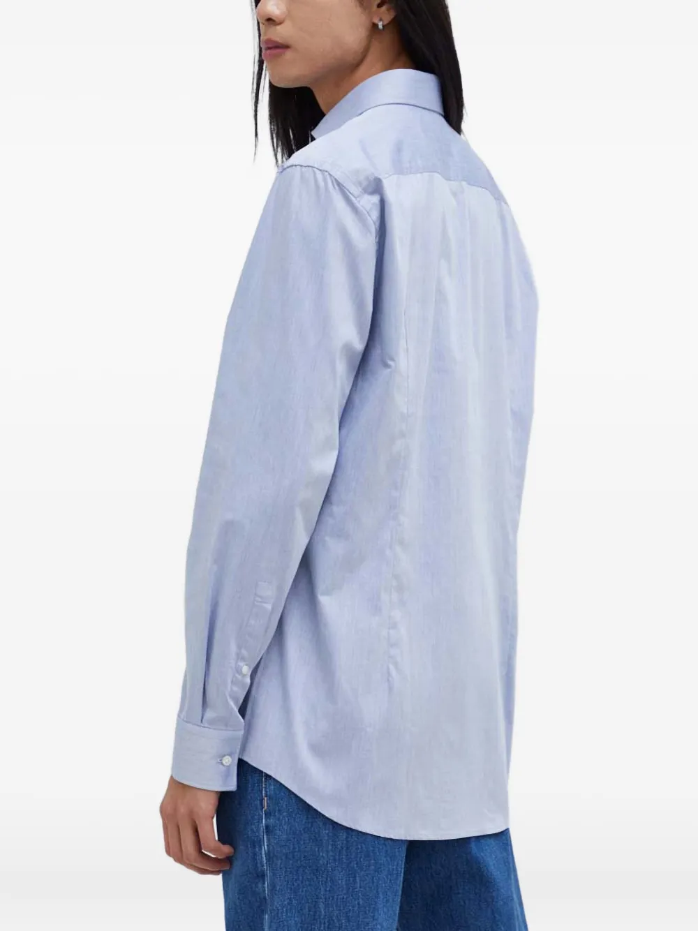 HUGO Overhemd met manchetten met patroon Blauw