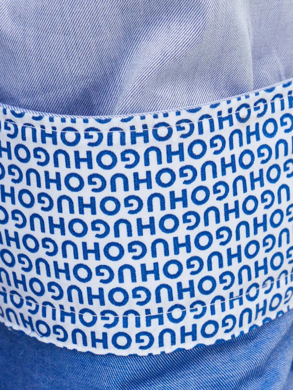 HUGO Overhemd met manchetten met patroon Blauw