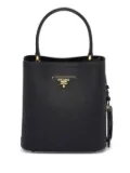 Prada small Panier leather tote bag - Black