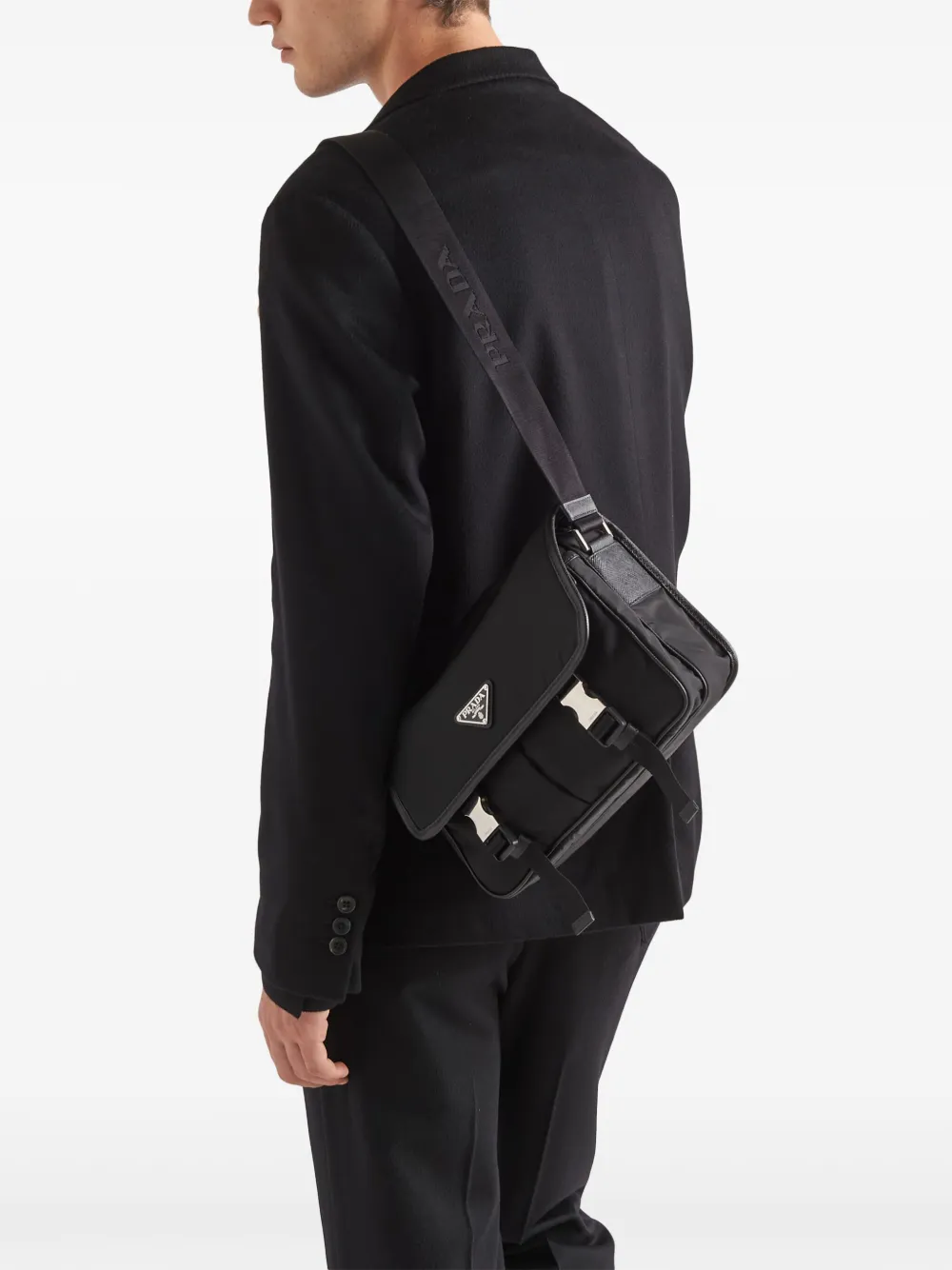 Prada Re-Nylon ロゴ ショルダーバッグ | ブラック | FARFETCH JP