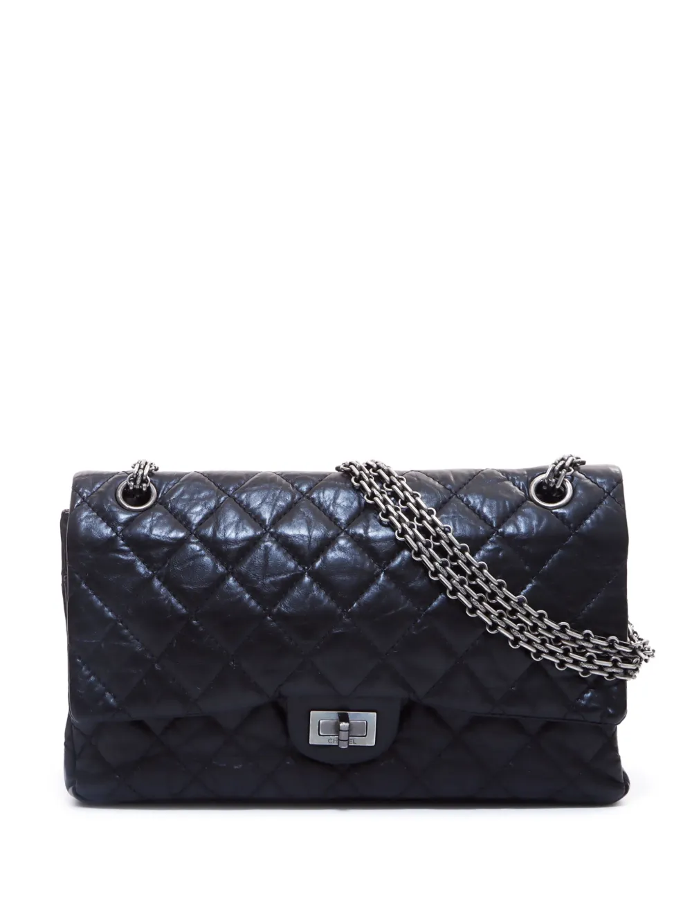 Pre-owned Chanel 2010-2011 2.55 Reissue Flap Shoulder Bag In Black