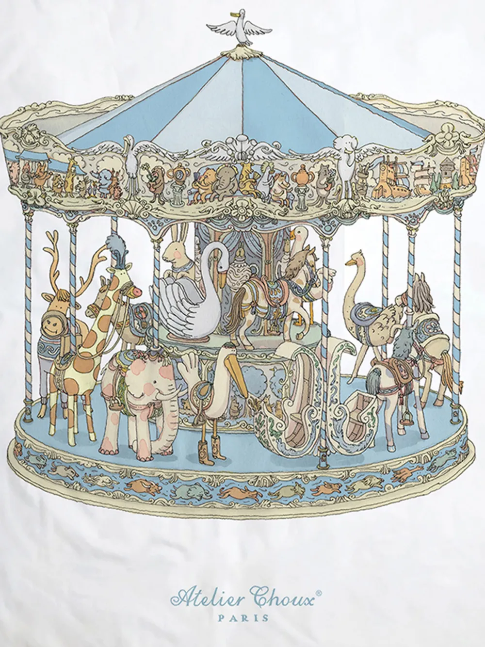 Atelier Choux Balloon And Carousel Changing Mat Set In White