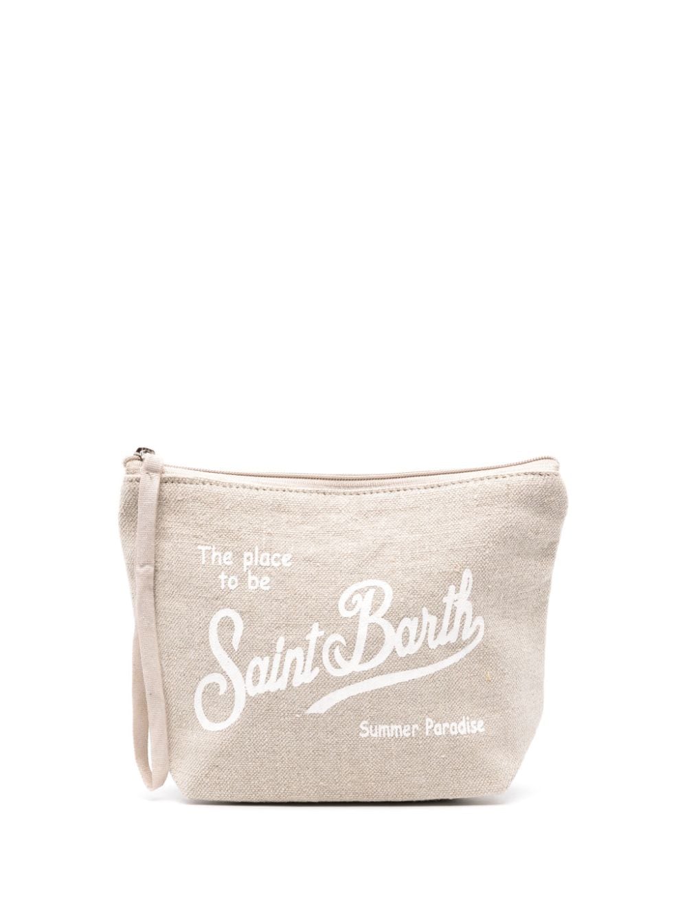 Mc2 Saint Barth Aline Linen Clutch Bag In Neutral