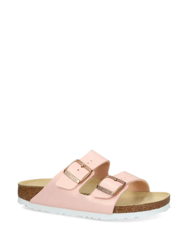Birkenstock Arizona Birko-Flor Buckled Slides | Pink | FARFETCH ZA