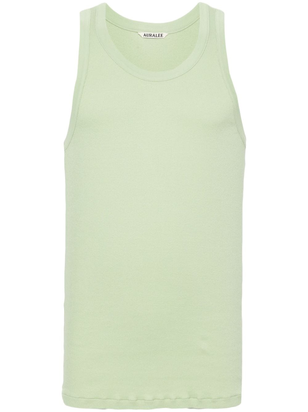 Auralee Fine-ribbed Cotton Tank Top In Green