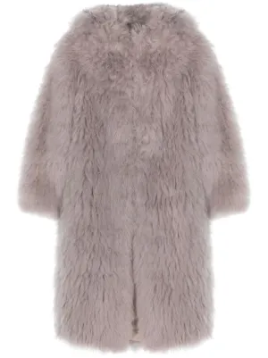 Fabiana Filippi エコファーパネル ニットコート | グレー | FARFETCH JP