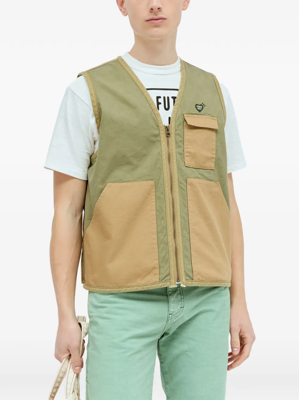 Human Made V-neck gilet - Verde