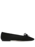 Aeyde bow-detail suede ballerina shoes - Black