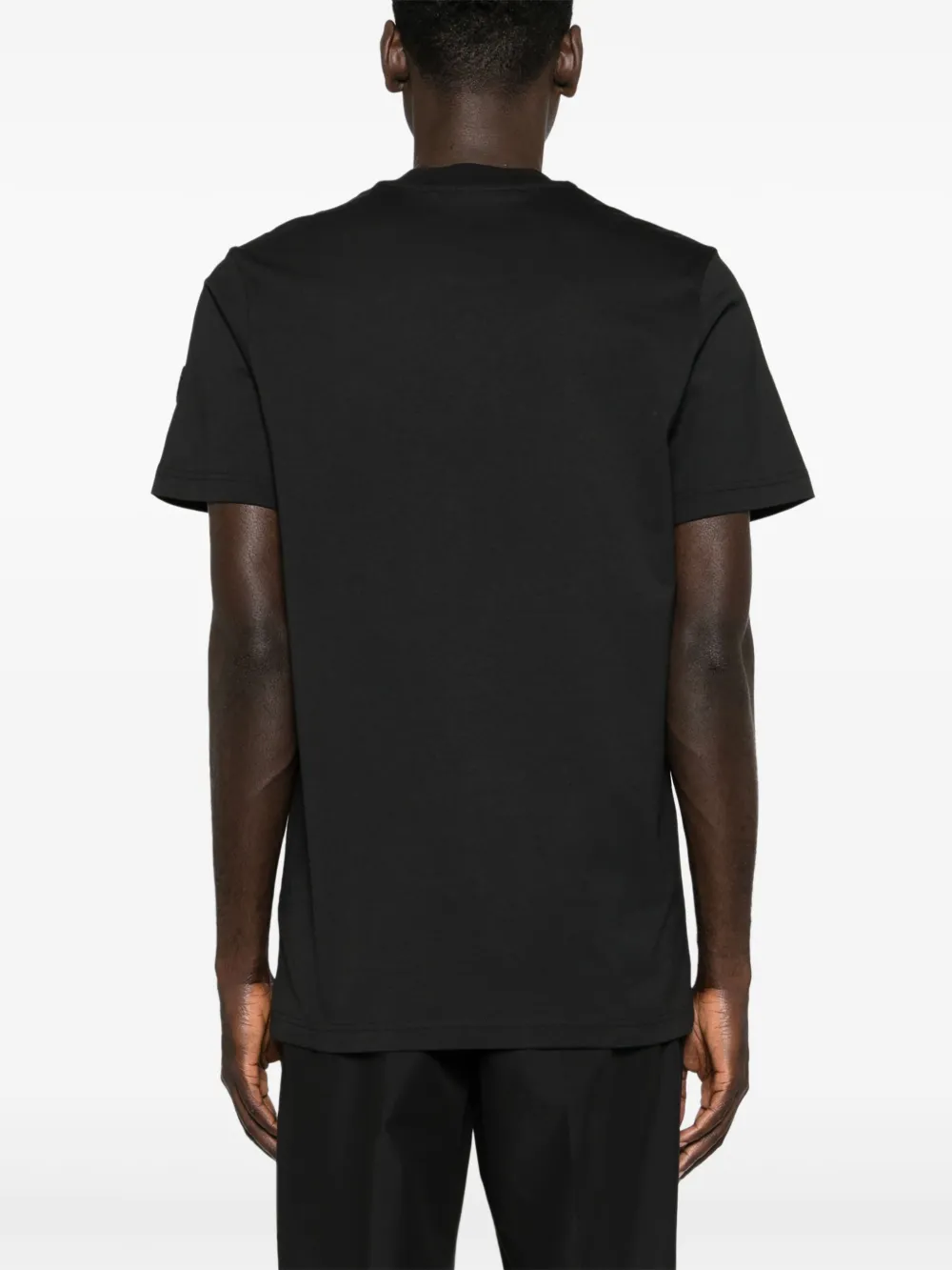 Moncler Katoenen T-shirt met logo-reliëf Zwart