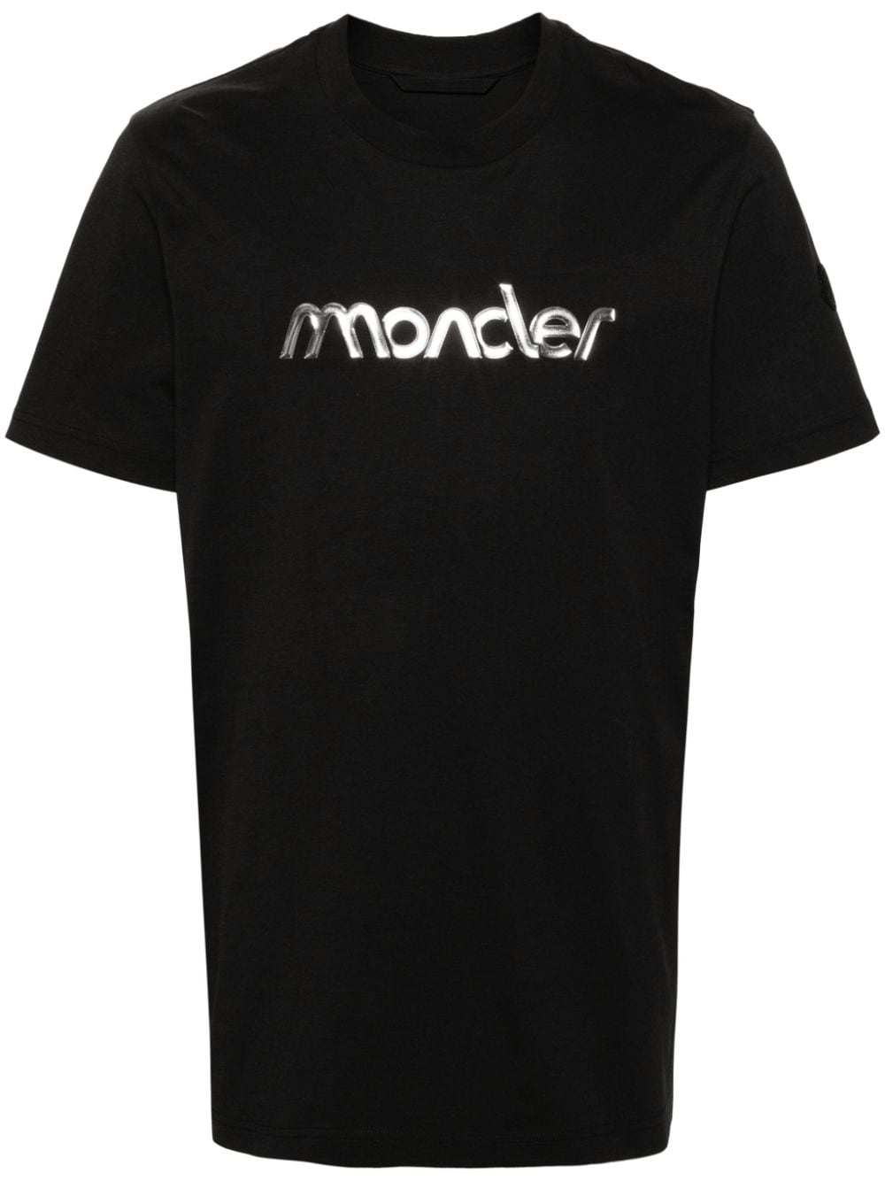 Moncler Raised-logo Cotton T-shirt In Black