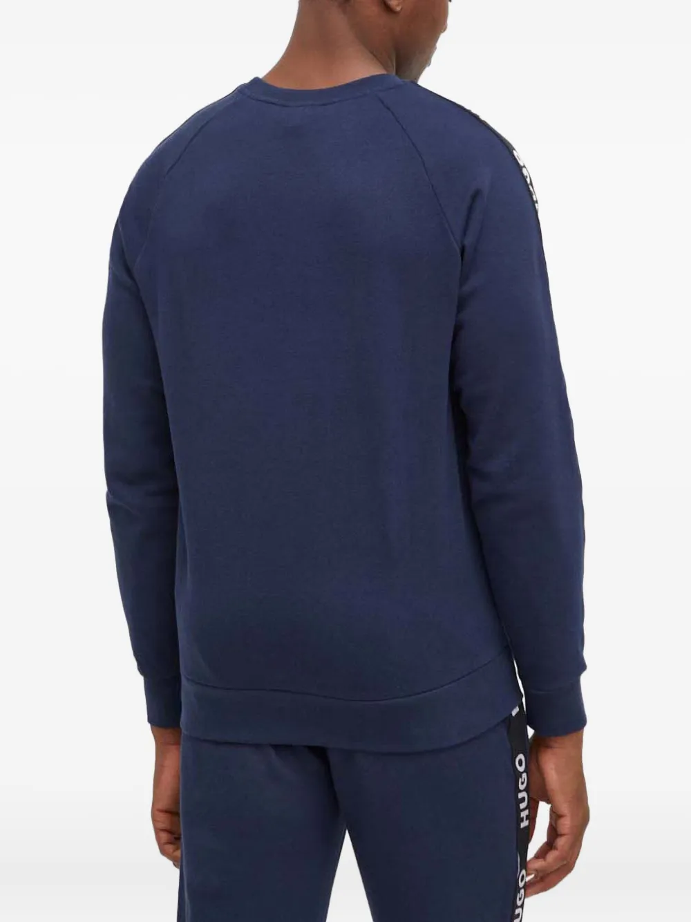 Hugo Boss Logo-tape Sweatshirt In Blue