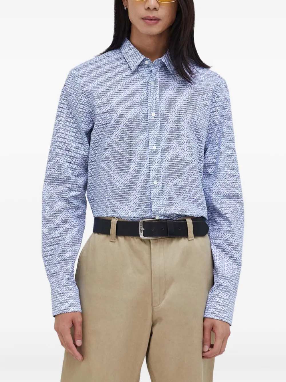 HUGO camisa con logo estampado | azul | Image 1