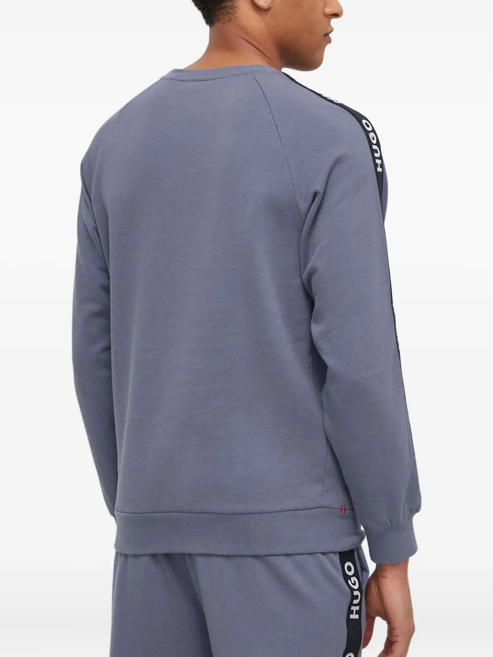 Hugo Boss Logo-tape Sweatshirt In Blue