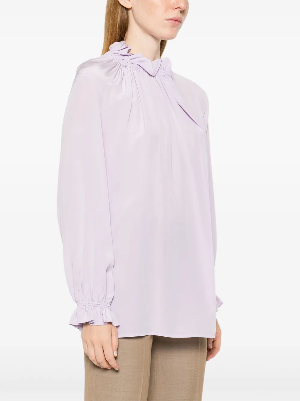 Victoria Beckham Shirt met ruches Paars