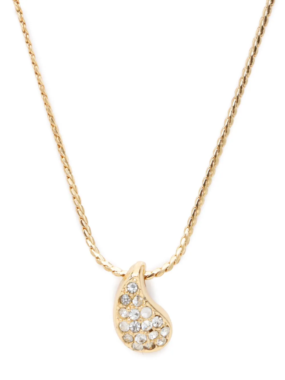 Christian Dior Pre-Owned rhinestone-embellished pendant necklace - Goud