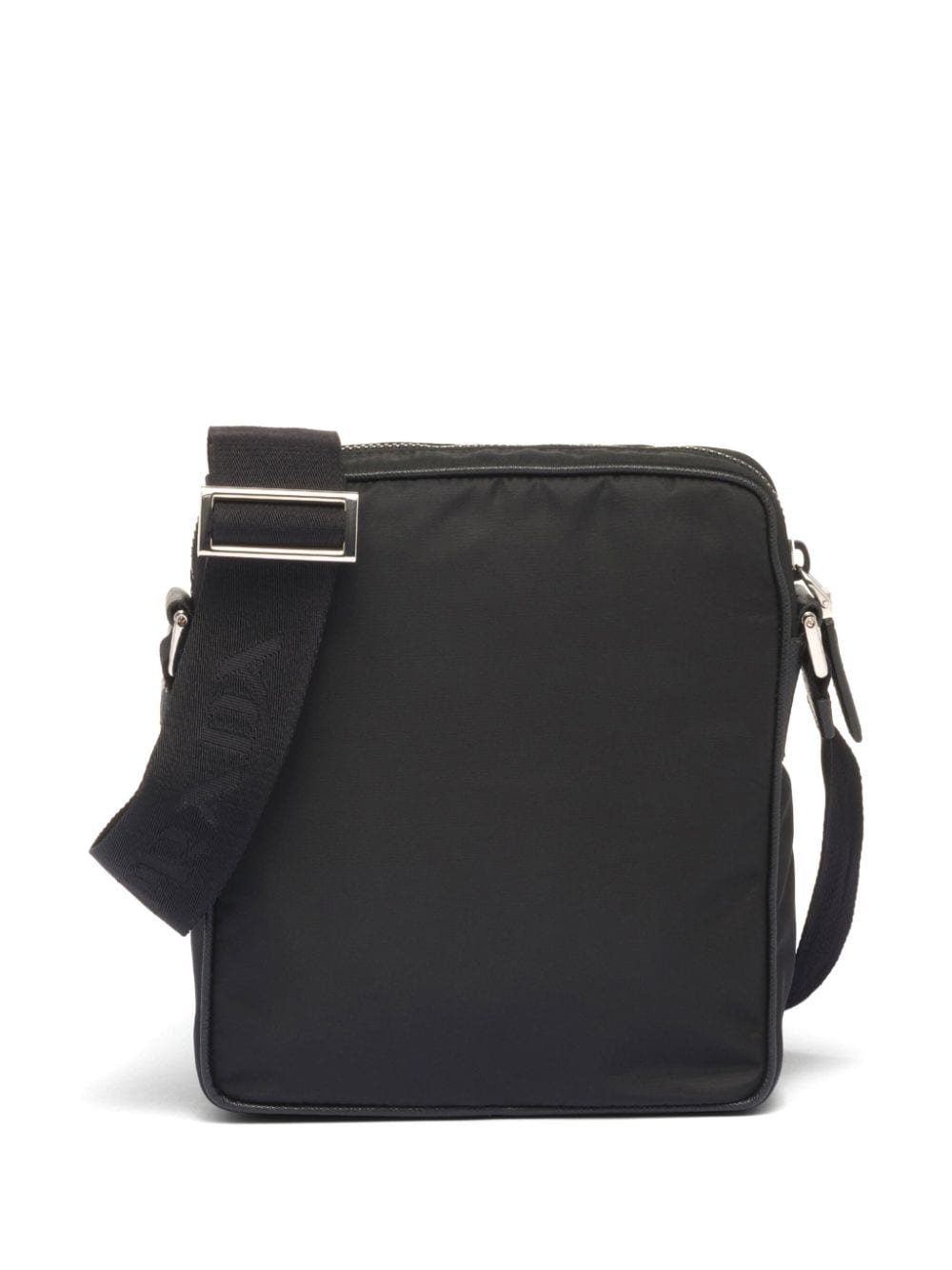 Shop Prada Logo-appliqué Re-nylon Shoulder Bag In Black