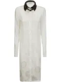 Coperni collar-detail silk dress - White