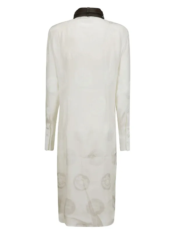 Coperni collar-detail Silk Dress | White | FARFETCH JO