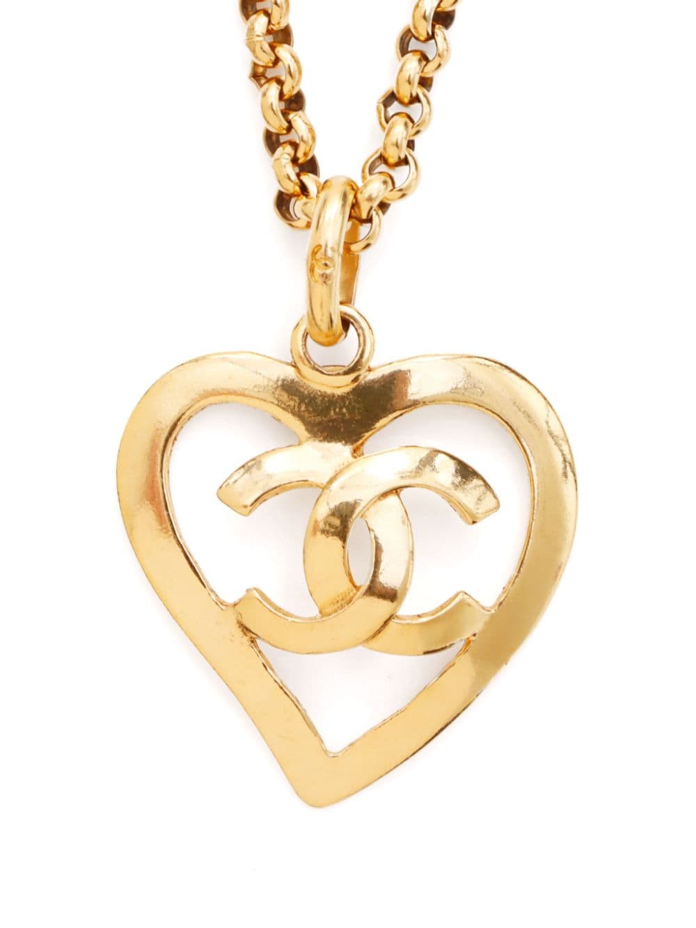 CHANEL Pre-Owned 1995 CC Heart necklace - Goud