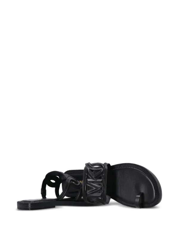 Michael Kors  Alma Leather フラット サンダル 関＊送込 Michael Michael Kors Alma Leather Sandals | Black | FARFETCH