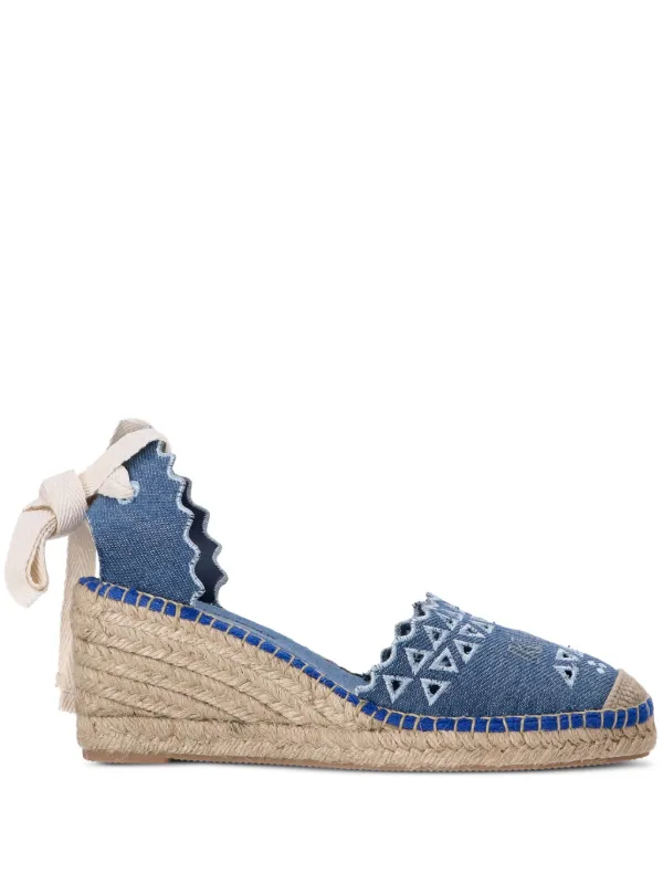 Karl Lagerfeld Kamini cut-out Denim Espadrilles Blue FARFETCH ID