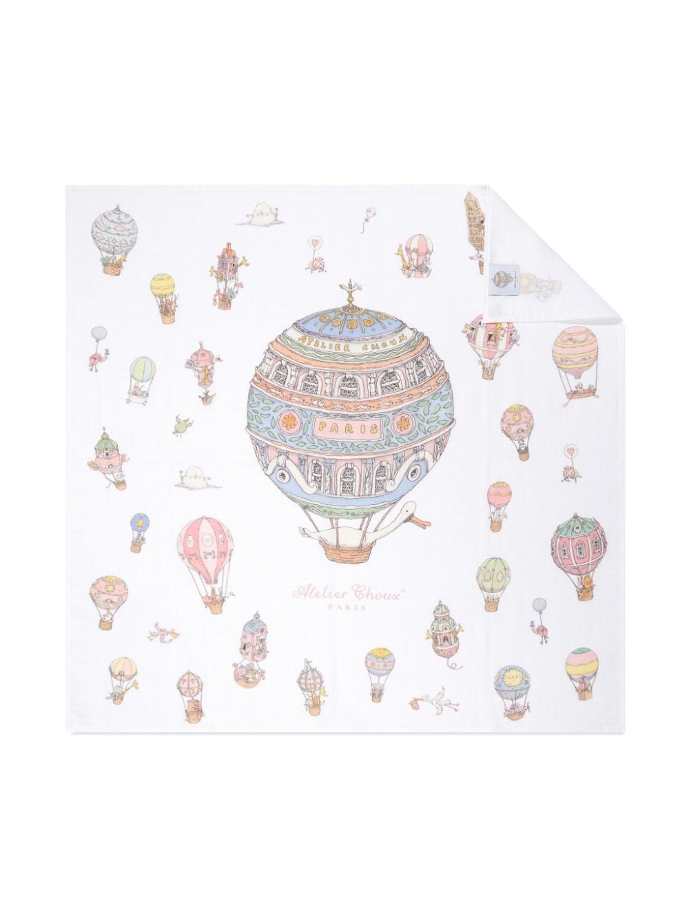 Shop Atelier Choux Balloon Print Bib And Blanket Set In White